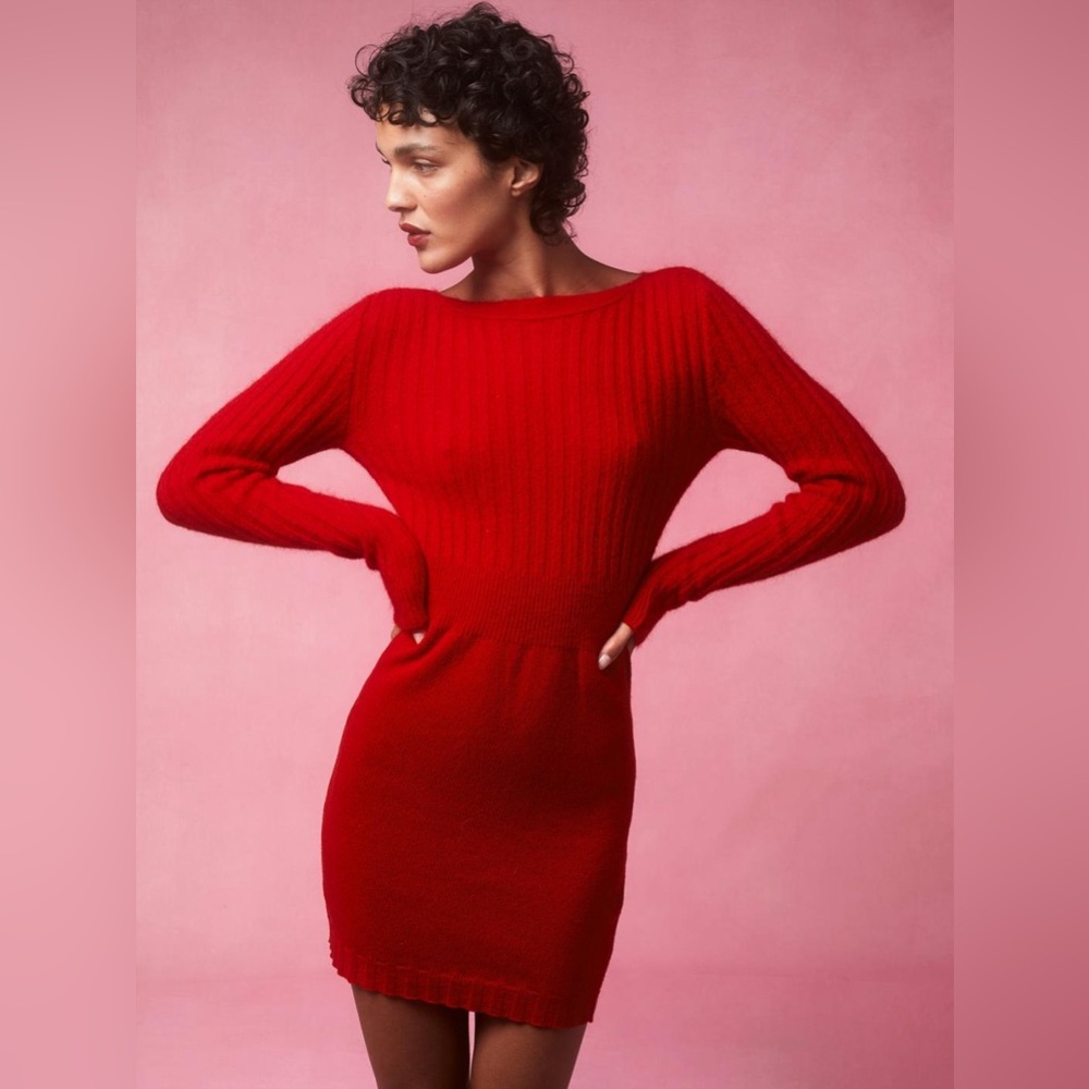 NWT Rouje Samia Red Knit Dress 34